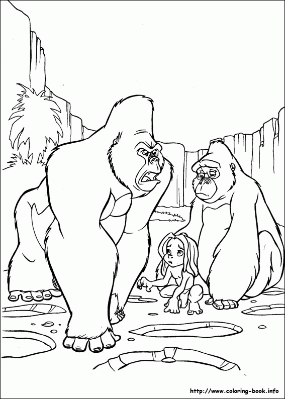 Kolorowanka z Gorylami: Przyjaźń i Natura w Sztuce dla Dzieci kolorowanka do druku